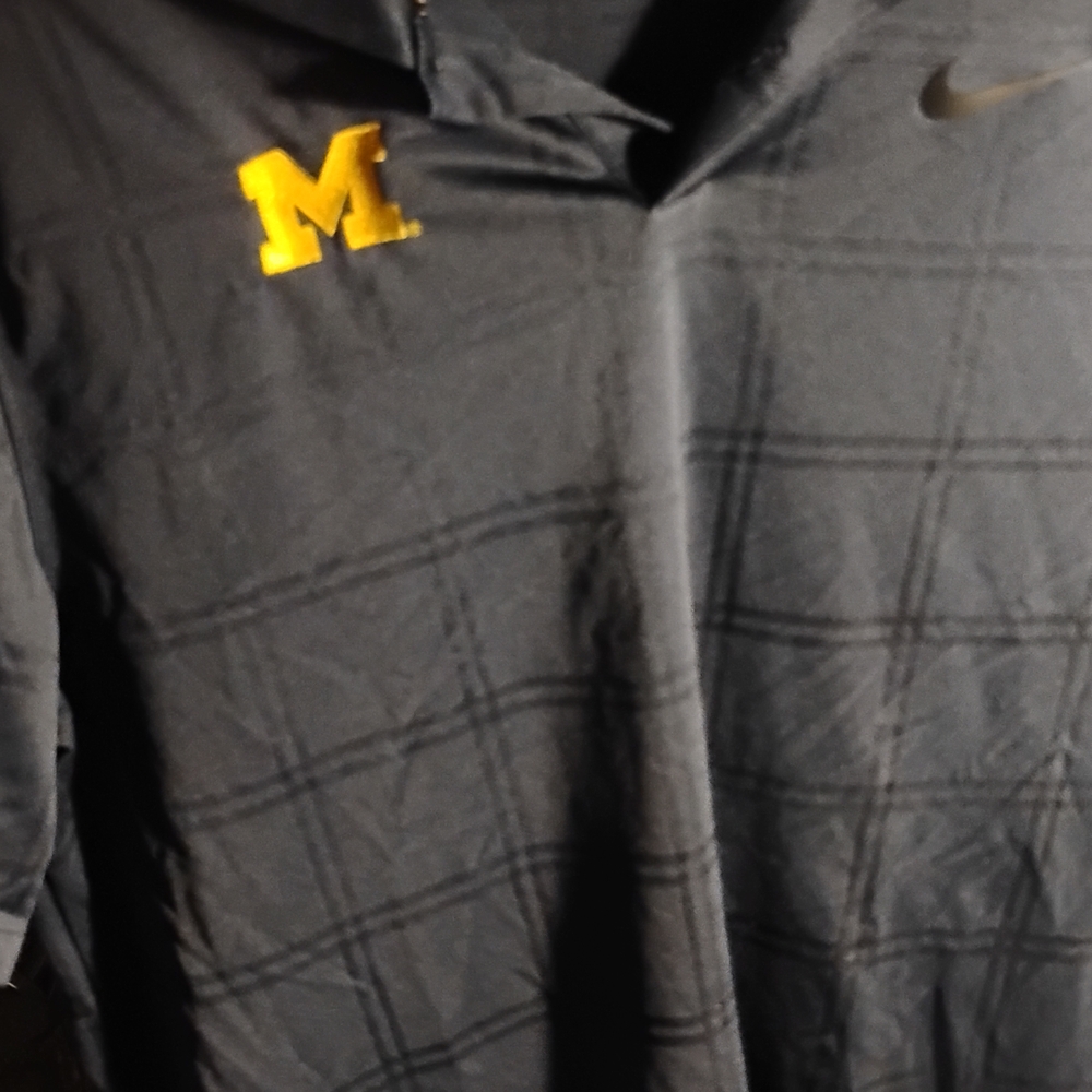 Black Nike Polo Shirt with Yellow M Logo